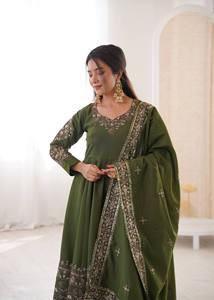 Ramdev Trading New Fashionable <b>Indian</b> Pakistani <b>Top</b> Selling Latest Designer Natural Waistline Women Salwar Kameez Traditional - Product Image 2