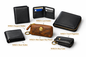 WRIZA Genuine Leather Mini Zipper Key <b>Pouch</b> Compact Travel Short Wallet <b>for</b> <b>Men</b> and Women Premium Handmade Leather Key Holder - Product Image 6
