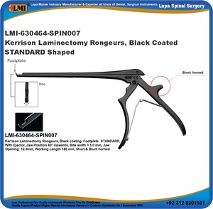 คีมตัดกระดูกเคลือบไทเทเนียมสีดำแบบไม่ติดสิ่งสกปรก ยี่ห้อ Kerrison รุ่น Laminectomy Rongeurs Manual STANDARD Ejector ทำจากสแตนเลสสตีล สามารถนึ่งฆ่าเชื้อได้ - Product Image 4