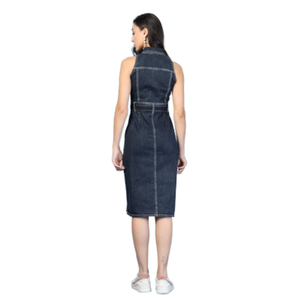 Vestido Midi Vaquero de Primera Calidad para Mujer, Estilo Casual para Uso Diario, Proveedor de Fábrica OEM ODM - Product Image 3