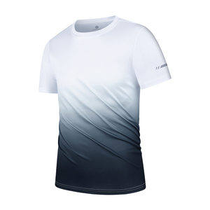 T-shirt de sport pour homme, coupe classique, col rond, manches courtes, 100% polyester, couleur unie, écologique, design uni, séchage rapide, entraînement, gym - Product Image 1