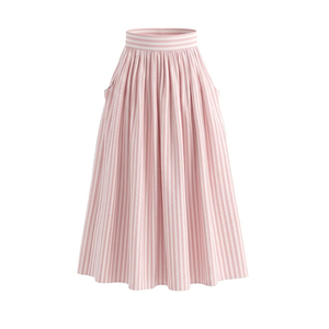 <b>Women's</b> Casual High Waist <b>Black</b> A-Line <b>Pleated</b> Mid-Calf <b>Skirt</b> Solid 100% Polyester - Product Image 5