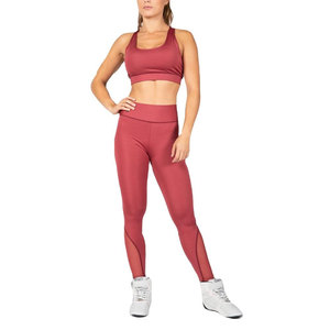 Ensemble de yoga sans couture pour femme : Leggings taille haute longueur intégrale et crop top dos nageur, couleur unie, tenue de sport deux pièces - Product Image 1