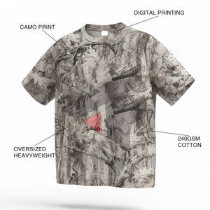 T-shirt en tissu confortable fabriqué au Pakistan, design unique, t-shirt de chasse pour hommes, été, faible MOQ, t-shirt de chasse - Product Image 4