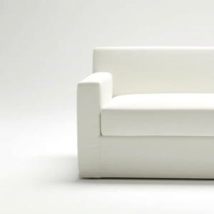 Sofá Moderno Compacto de 3 Plazas, Tapizado en Tela Blanca, de Perfil Bajo y Lujo, con Brazos Ajustables y Patas Ocultas - Product Image 2