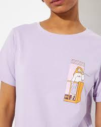 Printed T Shirt Pocket Design Womens Short Sleeve Urban Fashion High Street Wear <b>Comfortable</b> Lady Tee - Product Image 3