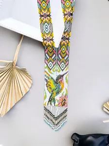 MEJOR OFERTA Collar de colibrí con cuentas, joyería de animales tropicales, collar único hecho a mano, llamativo, brillante y divertido para el verano - Product Image 3