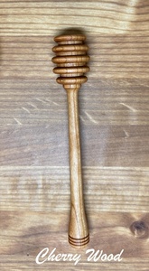 Cuillère à miel en bois tourné à la main, écologique, pour le camping, avec long manche et finition polie miroir - Product Image 3