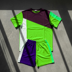 Camiseta de Hombre con Logotipo Personalizado, Corte Ajustado, Paneles, Conjunto de 2 Piezas, Verano, Tallas Grandes, Gimnasio, Playa, Ropa Urbana - Product Image 1