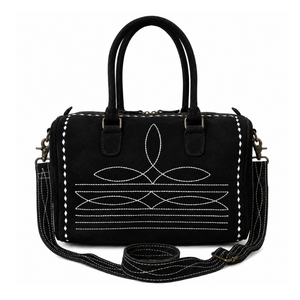 Premium Black Leather <b>Duffel</b> <b>Bag</b> for Men and Women Travel Weekender Carry On Overnight Gym Business Shoulder Handbag with Strap - Product Image 1