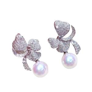 Boucles d'oreilles en argent pur exquis avec perles naturelles de 11-12 mm, nouveaux styles polyvalents pour le quotidien et les trajets, défauts subtils, designs classiques et élégants - Product Image 5