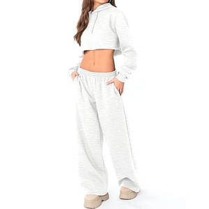 Pantalon de survêtement large pour femme, en molleton avec poches, coupe ample, taille haute, confortable, pour adolescentes - Product Image 5