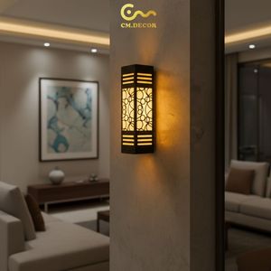 Applique murale Viet Nam CM Decor Acier/inox noir Salon / Chambre / Couloir 3500K (Blanc Chaud) LED Carré / Rectangulaire Noir - Product Image 4