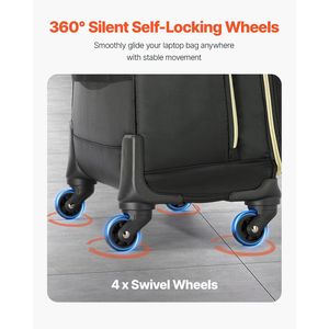 17.3 Inch Laptop Rolling Briefcase Wheeled <b>Computer</b> Tote <b>Bag</b> with 4 Spinner Wheels and TSA Lock Fits up to 17.3 Inch Laptop - Product Image 6