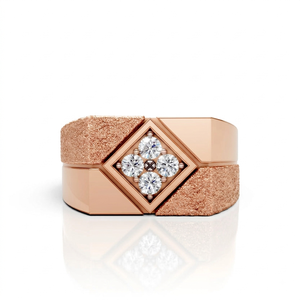 Bague pour homme en moissanite taille ronde, plaqué or argenté, sertie de pierres, bague de déclaration de luxe, alliance de mariage style diamant, bijoux hip-hop, cadeau de fête - Product Image 4