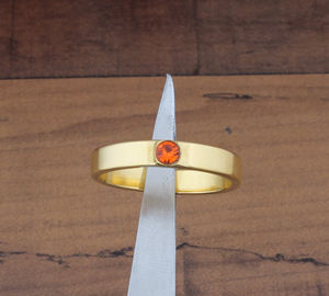 แหวนเงินแท้ชุบทองประดับพลอยซิทรินธรรมชาติและพลอยโกเมนสีแดงส้มระยิบระยับ สำหรับผู้หญิง เหมาะสำหรับงานหมั้น งานแต่งงาน และงานเลี้ยง - Product Image 6