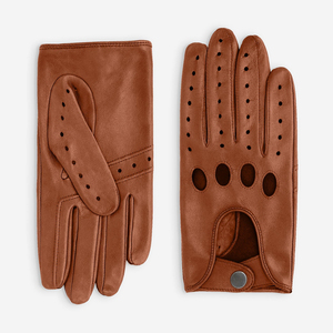Low MOQ Custom Fingerless Driving Gloves Biker Gloves Vintage Style Driving Gloves Genuine Leather OEM - Product Image 1