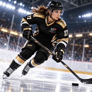 Uniforme de hockey sobre hielo contemporáneo con bloques de color geométricos, diseño dinámico y apariencia profesional para equipos de club. - Product Image 5
