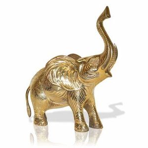 Estatua Decorativa de Elefante de Aluminio con Estructura Metálica Resistente, Adecuada para Decoración de Estantes de Sala de Estar y Entrada - Product Image 4