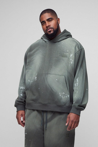 Breathable 100% Cotton Acid Wash Hooded Casual Solid <b>Tracksuits</b> for Adults <b>Men</b> Gym Fitness Wear Pullover Lightweight OEM - Product Image 6