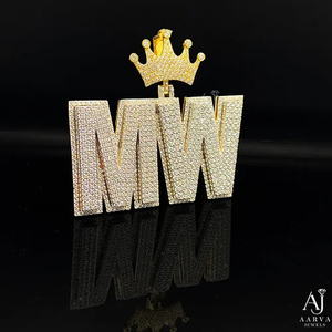 จี้เพชรโมอิสซาไนต์รูปตัวอักษรแบบกำหนดเอง ชุบทอง 14k เงินแท้ฝังเพชรแบบไมโคร สำหรับผู้ชายและผู้หญิง เหมาะสำหรับงานปาร์ตี้ฮิปฮอป ของขวัญ - Product Image 4