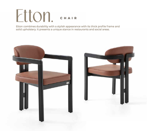 Chaise de salle à manger moderne en cuir PU rembourrée avec structure métallique pour restaurant, hôtel, café - Product Image 1