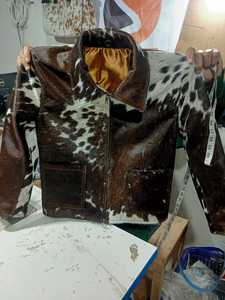 Chaqueta de Piel Sintética con Estampado Animal, Cuello Camisero, Manga Larga, Largo Medio, Gruesa, Informal, para Invierno, Ropa Exterior para Mujer - Product Image 1