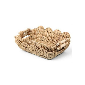 Organisateur de vêtements en jacinthe d'eau tressée à la main, panier de rangement moderne brodé, fait main au Vietnam, HNH Craft - Product Image 6