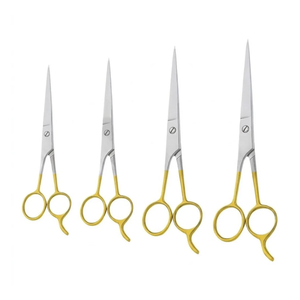 Ensemble professionnel de 4 ciseaux de coiffure à manche doré, trempés à la glace |   Kit de ciseaux de barbier et de ciseaux à effiler de qualité professionnelle allemande - Product Image 4