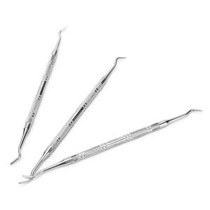 Juego de 3 piezas de alta calidad de desincrustadores y curetas de acero para limpieza de cálculos periodontales y planificación radicular, de Dentavex - Product Image 2