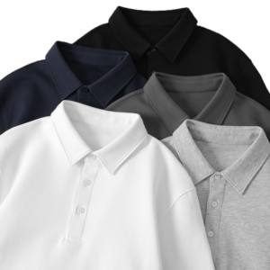 Camiseta Polo Personalizada de Fábrica OEM, para Hombre y Mujer, Cuello Solapa, Manga Larga, Estilo Americano, Holgada, Informal, para Parejas - Product Image 1