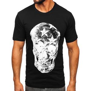 T-shirt à manches courtes col rond côtelé 100 % coton coupe classique pour homme, design personnalisé – Streetwear uni respirant et infroissable - Product Image 4