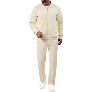 Ensemble de survêtement décontracté pour homme personnalisé en 2 pièces avec veste zippée et pantalon de jogging confortable pour la course et l'exercice - Product Image 2