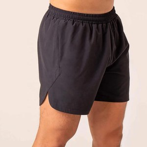 Shorts de course décontractés en polyester pour hommes de haute qualité, avec cordon de serrage, couleur unie, service OEM, séchage rapide, respirant, taille élastique, pour adultes et garçons - Product Image 1
