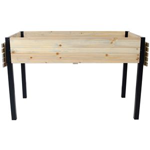 Estante de Almacenamiento Plegable con Patas Metálicas, Jardinera Elevada de Madera para Cultivar Hierbas Frescas, Vegetales, Macetas y Jardineras - Product Image 3