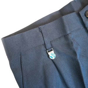 Pantalon de costume bleu marine en viscose/polyester pour garçons, uniforme scolaire personnalisé, avec ajusteur de taille, pantalon long - Product Image 6