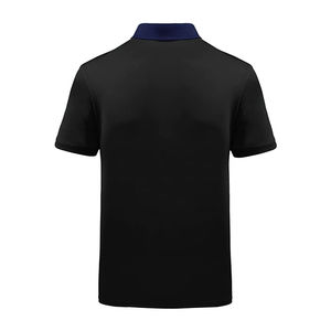 Ensemble polo et short pour homme, imprimé dégradé, bleu noir, motif abstrait, tenue décontractée d'été en deux pièces - Product Image 3