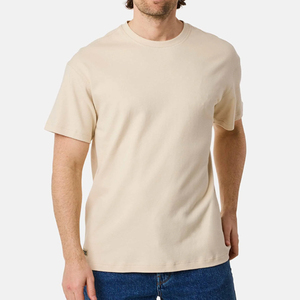 T-shirt surdimensionné en coton tricoté 100% pour hommes, style hip-hop, haute qualité, manches courtes, écologique, respirant - Product Image 1