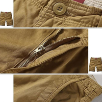 Nouvel Arrivage – Short Cargo Décontracté d'Été pour Homme en Toile 100% Coton, Taille Mi-Haute Élastique, Séchage Rapide, Confortable, Multi-Poches – Vente en Gros