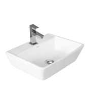 Vasque carrée en céramique haut de gamme, super blanche, pour salle de bain, lavabo moderne, articles sanitaires fabriqués en Inde