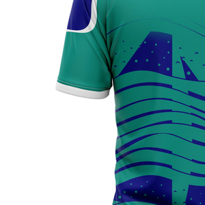 Camiseta de Pádel Sublimada con Cuello en V para Hombre, Manga Corta, Absorbe la Humedad, Ropa Deportiva de Poliéster, Corte Regular para Adultos - Product Image 5