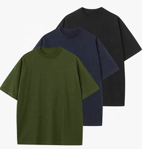 Camiseta antipilling para hombre, camisetas de algodón para hombre, camisetas atléticas sólidas básicas holgadas de manga corta Unisex de gran tamaño con cuello redondo - Product Image 3