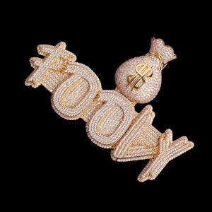 Collier Pendentif Money Maker, Chaîne Cubaine Hip Hop Sertie de Diamants de Laboratoire, Bijou de Luxe, Cadeau - Product Image 4