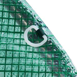 Serra a tunnel verde 19.4x9.7x7.4 piedi con telaio in acciaio zincato e telo in PE verde, ideale per giardini - Product Image 4