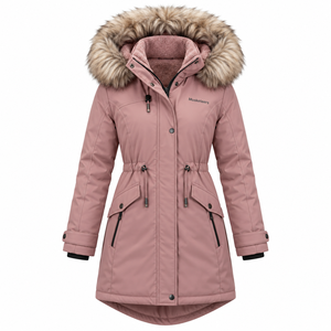 Chaqueta de Invierno para Mujer, Impermeable, con Capucha, Abrigo Cálido con Relleno de Algodón y Forro Polar para Clima Frío - Product Image 3