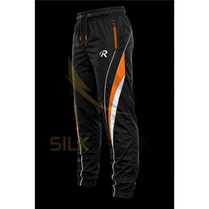 Ensemble de survêtement streetwear pour homme grande taille, noir et orange, imperméable et coupe-vent, avec fermeture éclair intégrale, capuche, design sportif, poches latérales, 100% coton - Product Image 5