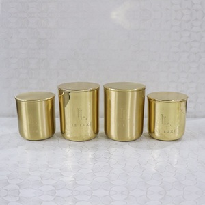 Custom Logo Luxury Candle Container Antique Candle Vessels <b>Empty</b> <b>Jars</b> for Candle Making Brass Copper Customized <b>Jars</b> with Lids - Product Image 6