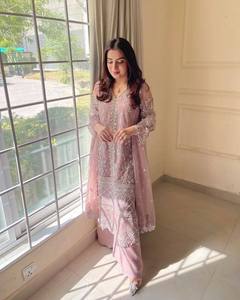 Salwar Kameez de Seda Negra Bordada con Dupatta de Tela, Largo hasta el Suelo, Estilo Tradicional Indio-Pakistaní para Mujer - Product Image 2