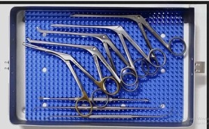 ชุดเครื่องมือผ่าตัดไซนัสผ่านกล้องแบบสแตนเลสสตีล 10 ชิ้น ยี่ห้อ Azicon สำหรับการผ่าตัด FESS ระดับเล็ก ประกอบด้วยคีมและเครื่องมือขูด - Product Image 3