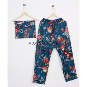 Conjunto de Pijamas de Lujo 100% Algodón Puro con Estampado Floral para Mujer - Ropa de Dormir para Invierno/Verano/Otoño con Mangas Largas y Cintura Elástica - Product Image 2